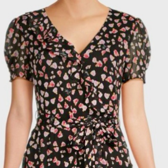 - Karl lagerfeld multicolored V neck boho high low ruffle dress  
3 - Picture 5 of 10